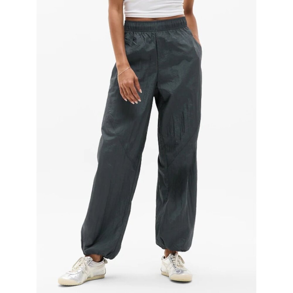 Athleta Lunar Utility Pant L Dark Rinse gray NWT athleisure adjustable hem